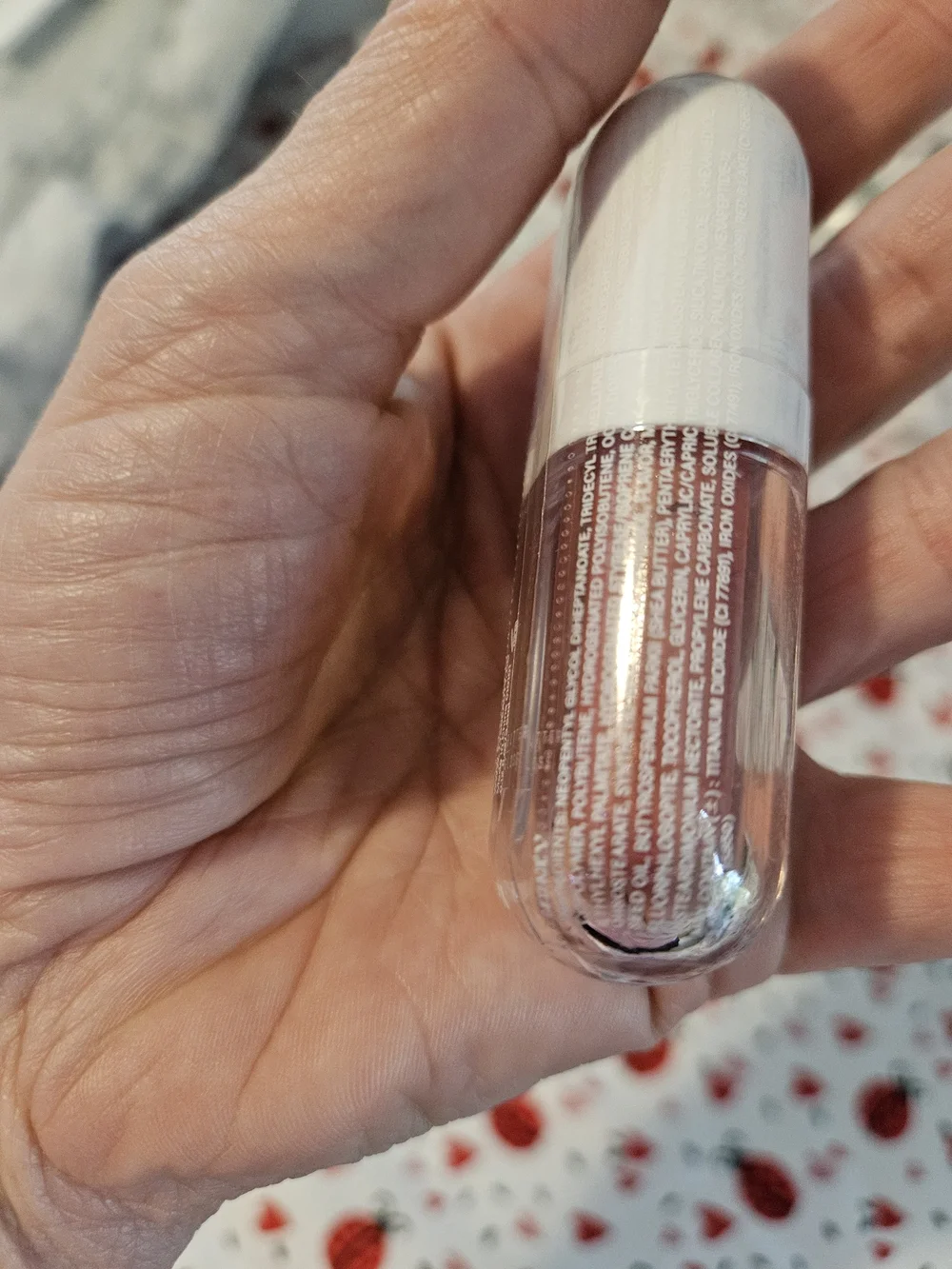 TYS Beauty Liquid Cheek Tint Drip Blush — Dusty Rose Pink and gloss.